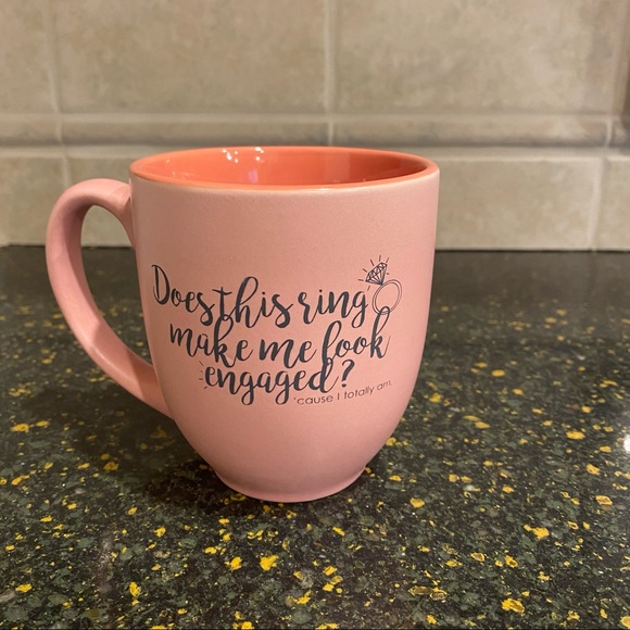 Amazon Other - Pink “Does This Ring Make Me Look Engaged?” Mug!